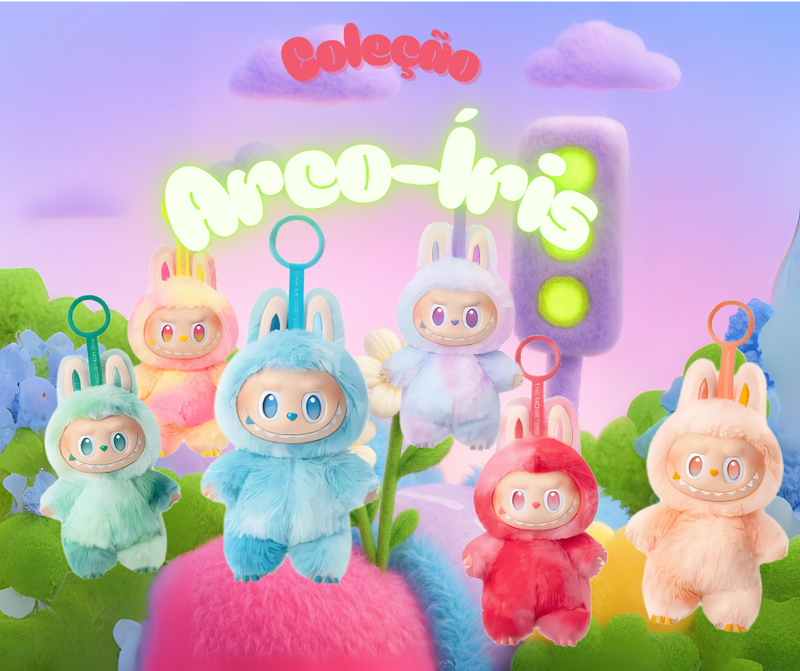 Kit 3 Labubu Original POP MART – Chaveiro de Pelúcia Colecionável Série MONSTERS Energia