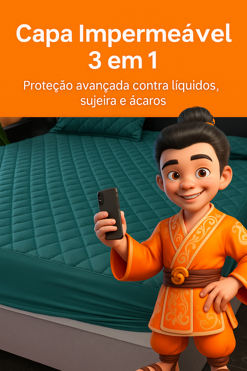 Impermeáx Ultra Conforto – Capa de Colchão + Fronha Impermeável com Proteção Total [COMPRE 1 LEVE 2 ]