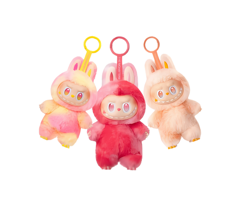 Kit 3 Labubu Original POP MART – Chaveiro de Pelúcia Colecionável Série MONSTERS Energia