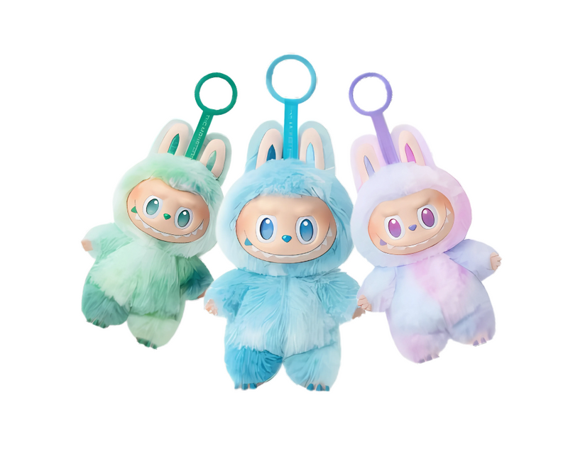 Kit 3 Labubu Original POP MART – Chaveiro de Pelúcia Colecionável Série MONSTERS Energia