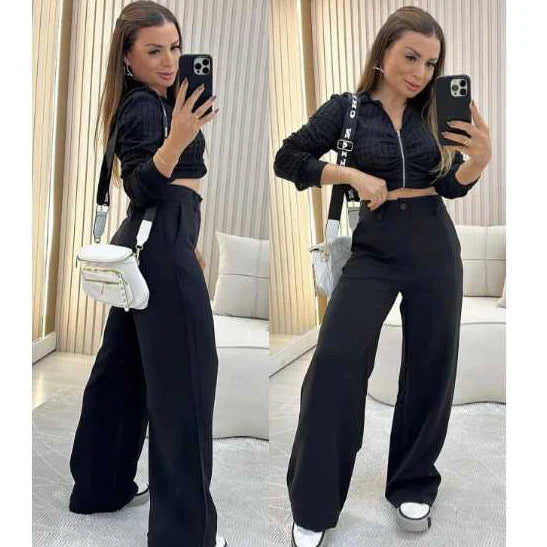 PROMOÇÃO PAGUE 1 LEVE 2 Calça Pantalona Alfaiataria Premium Com Bolso(POUCAS UNIDADES)