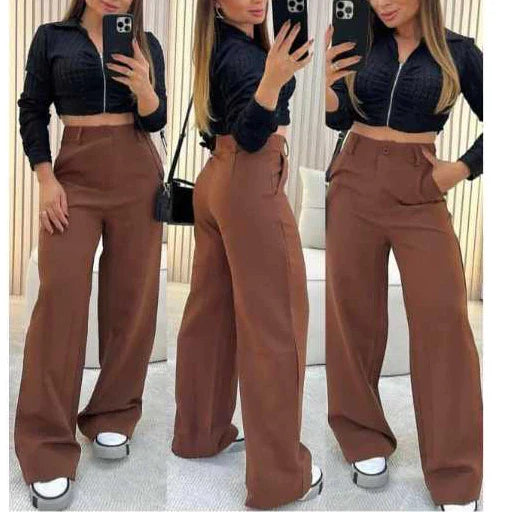 PROMOÇÃO PAGUE 1 LEVE 2 Calça Pantalona Alfaiataria Premium Com Bolso(POUCAS UNIDADES)