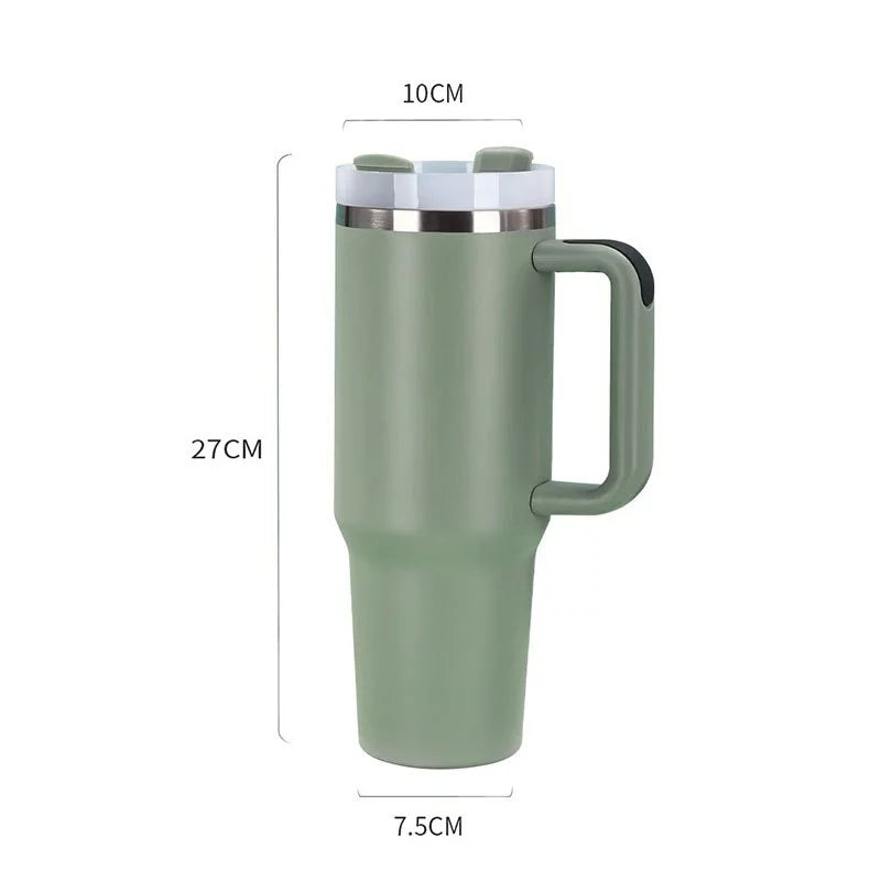 Copo Térmico Inox 1200ml – COMPRE 1, LEVE 2! Tampa + Canudo | Parede Dupla Premium