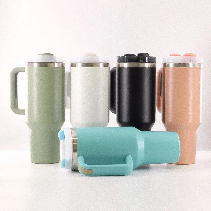 Copo Térmico Inox 1200ml – COMPRE 1, LEVE 2! Tampa + Canudo | Parede Dupla Premium