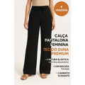 Calça Pantalona Feminina Plus Size com Bolso – Cintura Alta em Tecido Duna (P ao EGG)