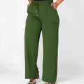 Calça Pantalona Feminina Plus Size com Bolso – Cintura Alta em Tecido Duna (P ao EGG)