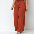 Calça Pantalona Feminina Plus Size com Bolso – Cintura Alta em Tecido Duna (P ao EGG)