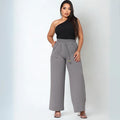 Calça Pantalona Feminina Plus Size com Bolso – Cintura Alta em Tecido Duna (P ao EGG)