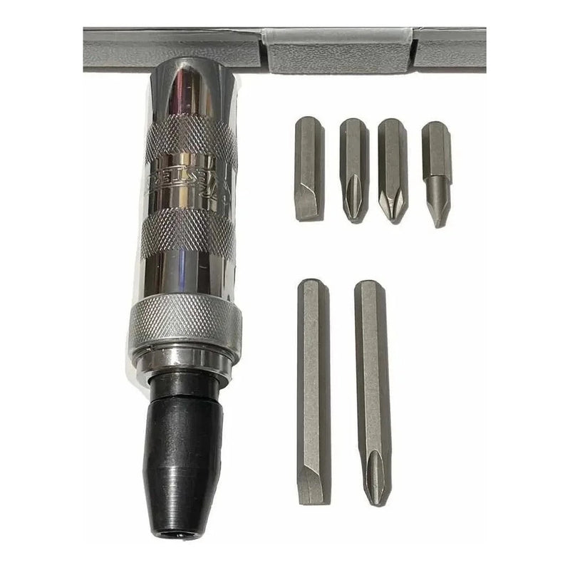 Chave de Impacto Manual Reforçada com Bits e Estojo – Kit 7 Peças de Alta Resistência