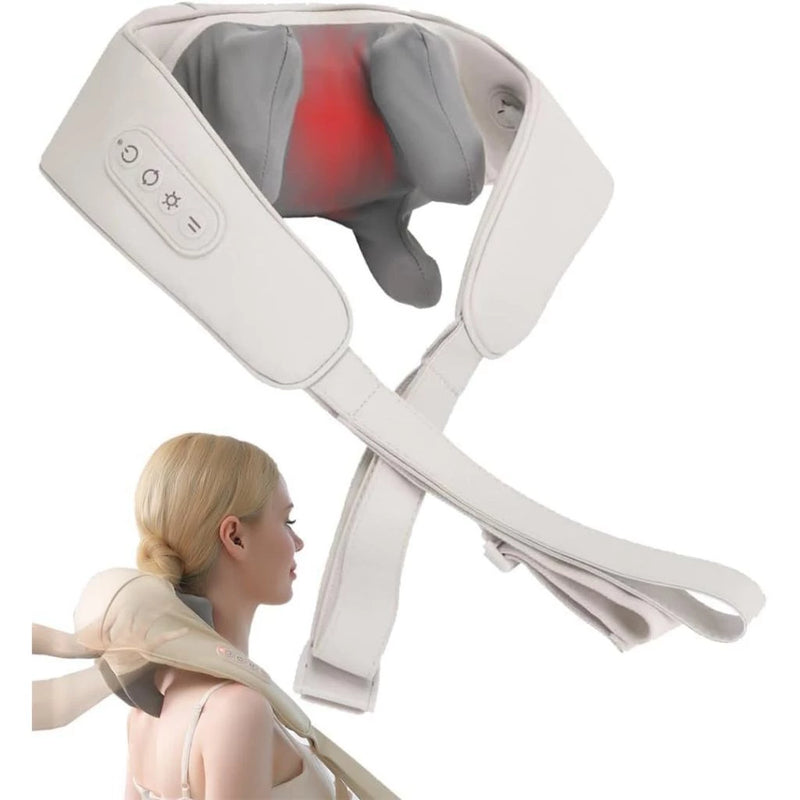 Massageador Cervical e Lombar Shiatsu com Calor Infravermelho – Elétrico Bivolt para Pescoço, Ombros e Costas