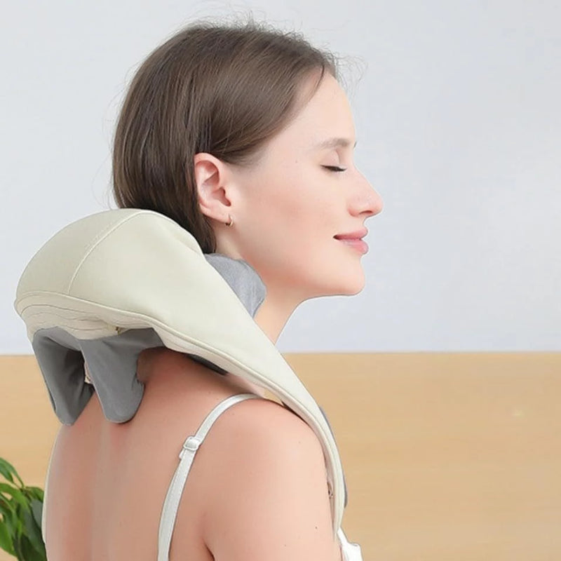 Massageador Cervical e Lombar Shiatsu com Calor Infravermelho – Elétrico Bivolt para Pescoço, Ombros e Costas