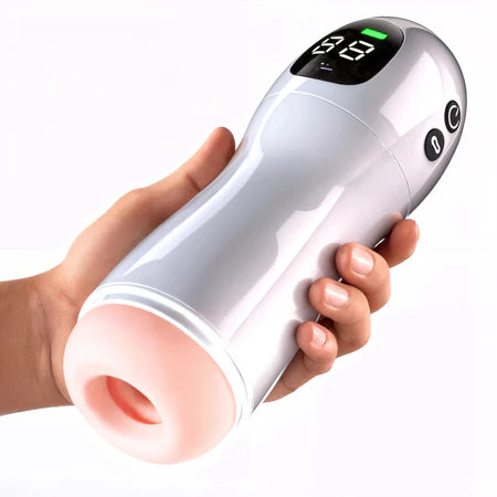 Acessório masculino de bem-estar Elétrico com Display, Som e Textura Realista – Recarregável USB