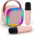 Mini Caixa de Som Bluetooth com Karaokê, 2 Microfones e Luz LED RGB Portátil 5W – K12