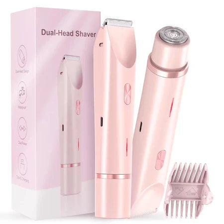 Barbeador Elétrico Feminino 2 em 1 – Recarregável, À Prova d’Água e Ideal para Corpo