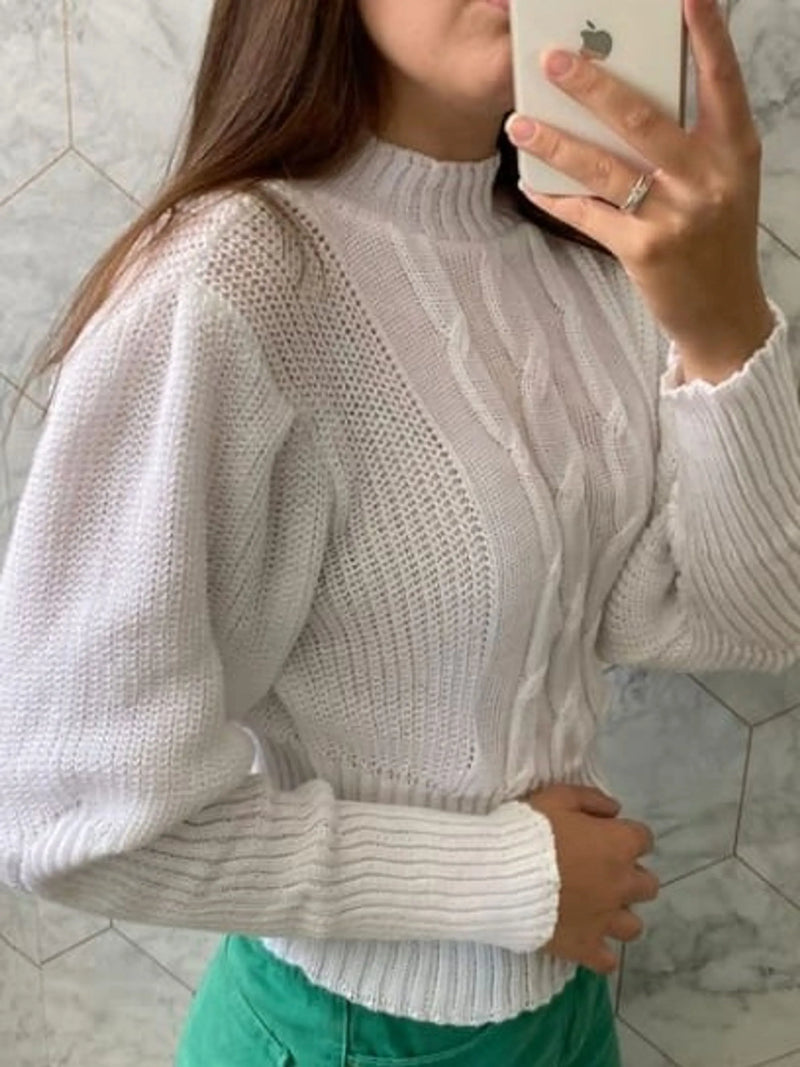 Blusa Tricô Feminina Três Tranças – Estilo, Conforto e Elegância de Inverno