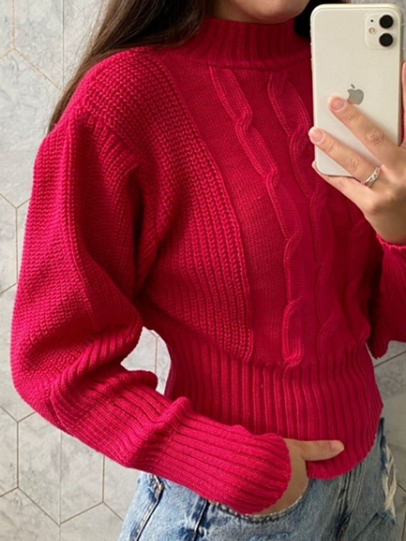 Blusa Tricô Feminina Três Tranças – Estilo, Conforto e Elegância de Inverno