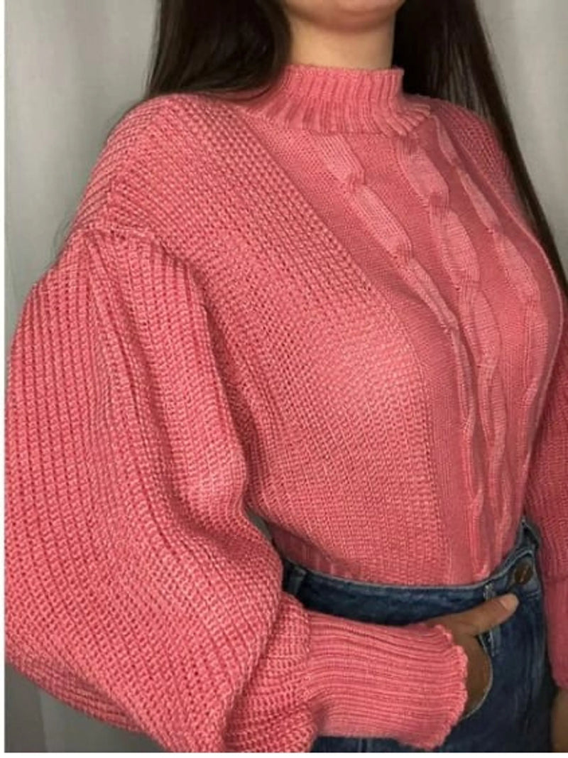 Blusa Tricô Feminina Três Tranças – Estilo, Conforto e Elegância de Inverno